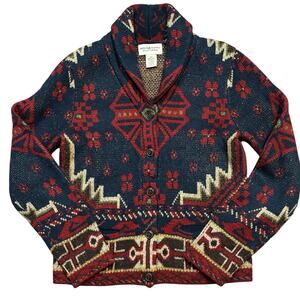 Denim & Supply Ralph Lauren Cardigan Sweater Women Medium Aztec Southwest Slim